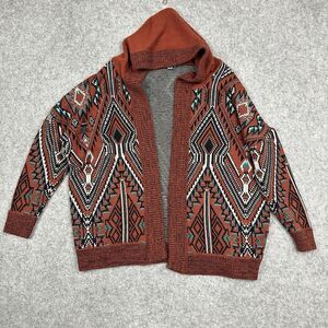 ECOTE Urban Outfitters Open Cardigan Sweater Womens S Hooded Western Aztec Boho